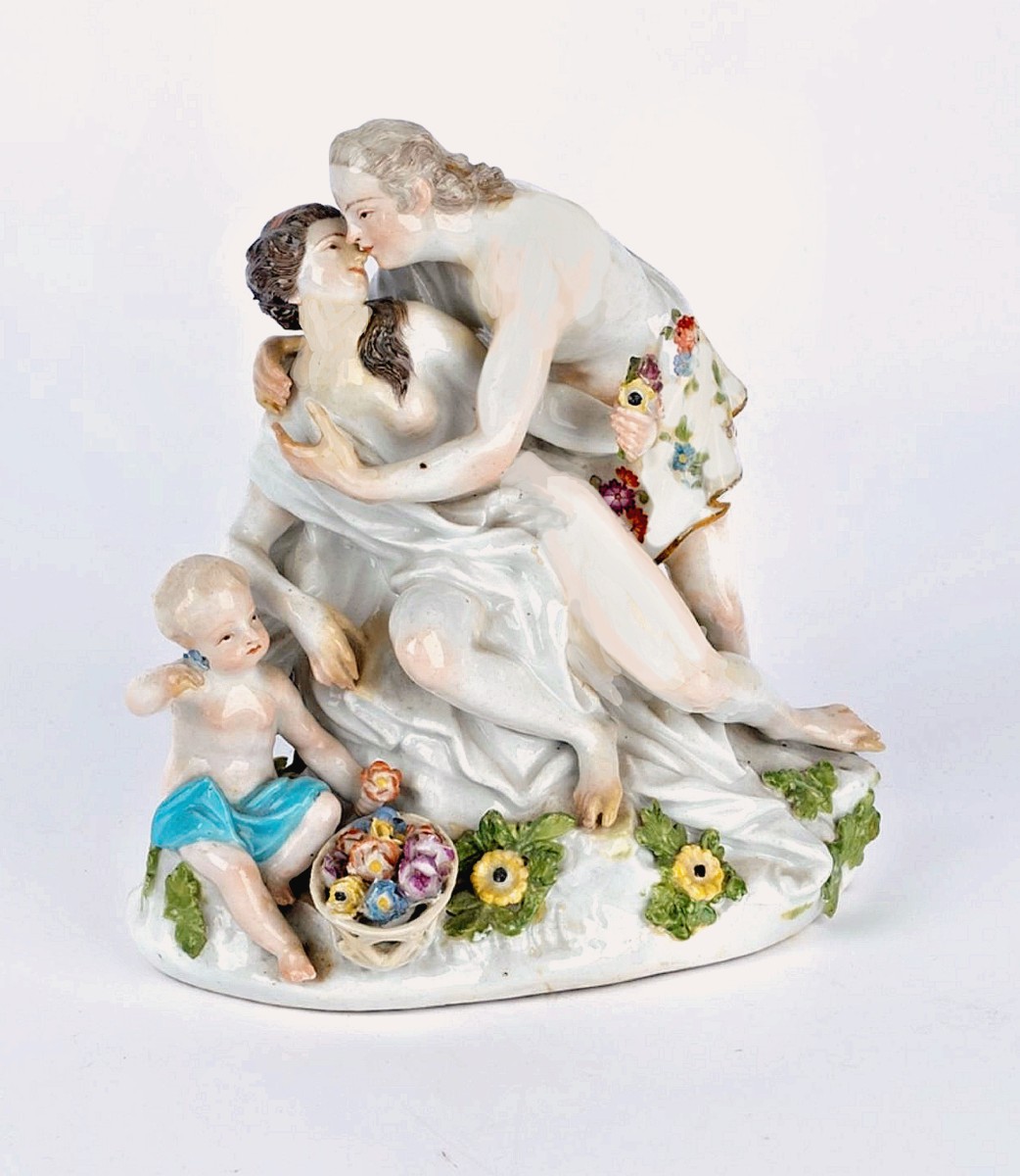Meissen vers 1750  "Flore et Zéphyr" Porcelaine Modèle de Johann Joachim Kändler (1706-1775) 