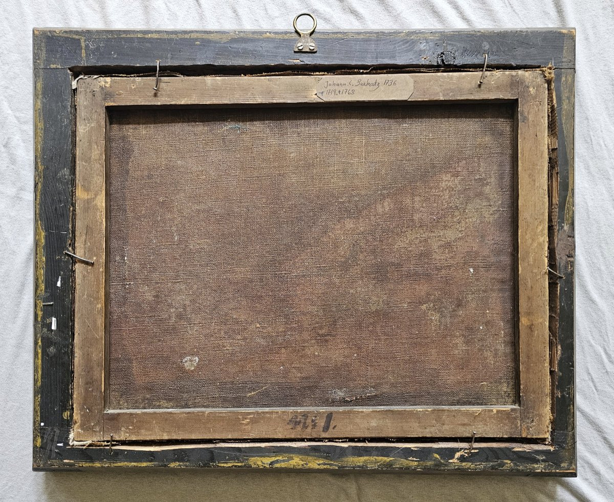 Johann Conrad Seekatz 1719 Grünstadt - 1768 Darmstadt La fête de l'abattage  Signé et daté 1736-photo-1