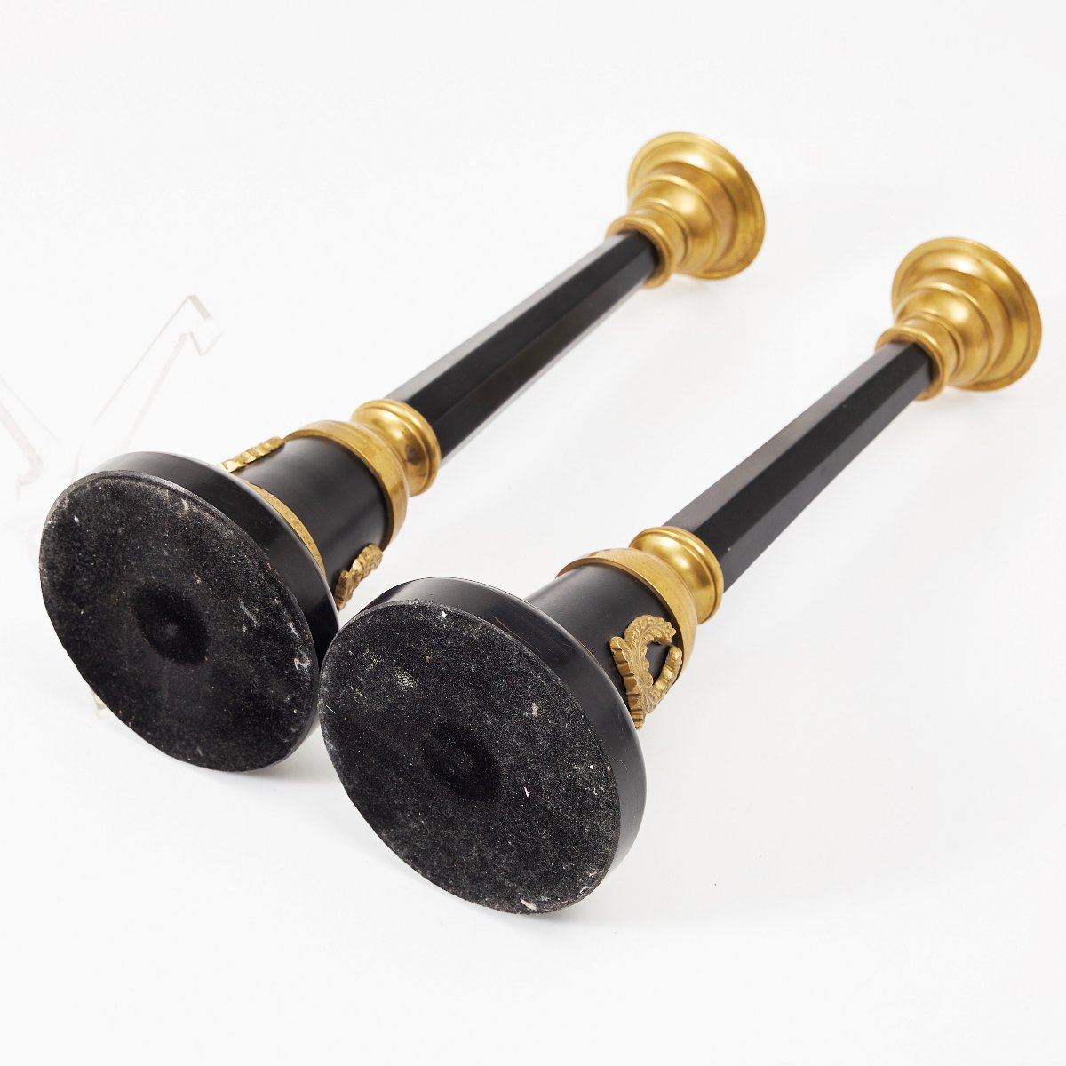 Pair Of Empire Candlesticks Circa 1820 H. 31 Cm -photo-4