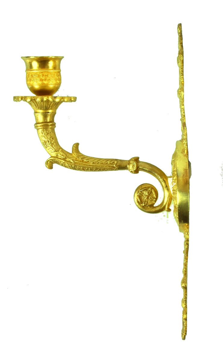Empire Wall Lights Circa 1820 H. 25 Cm, W. 14.5 Cm  -photo-2