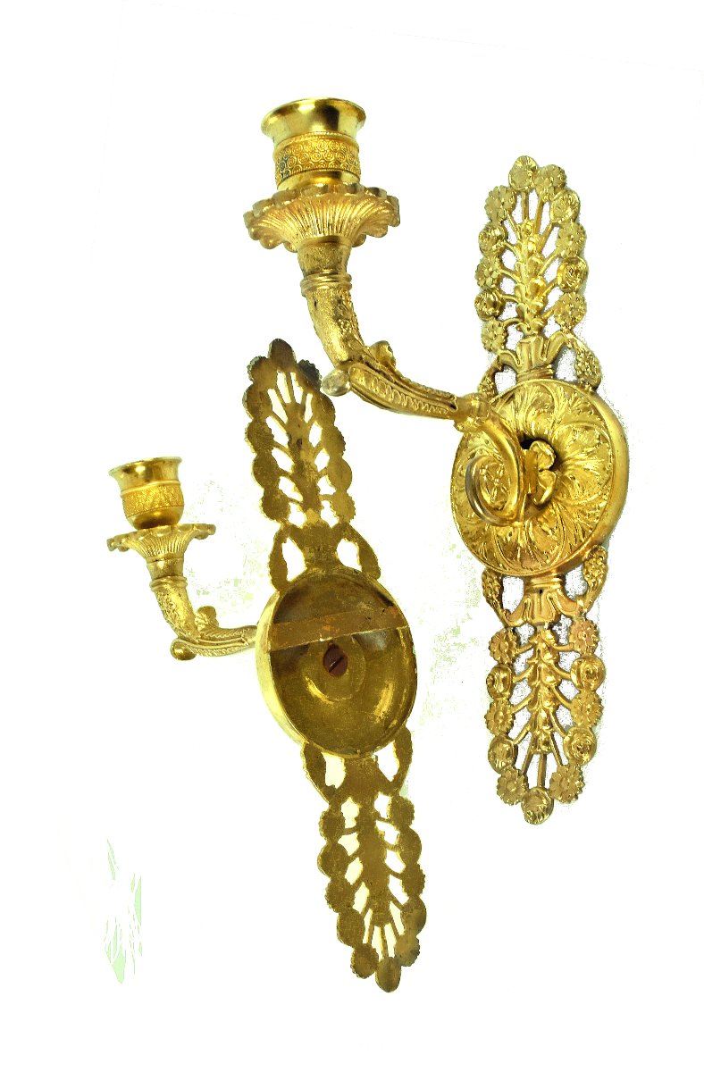Empire Wall Lights Circa 1820 H. 25 Cm, W. 14.5 Cm  -photo-1