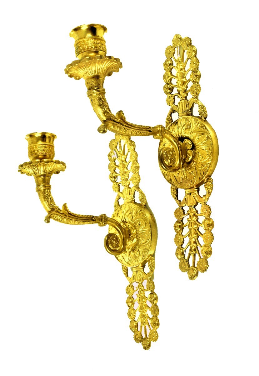 Empire Wall Lights Circa 1820 H. 25 Cm, W. 14.5 Cm  