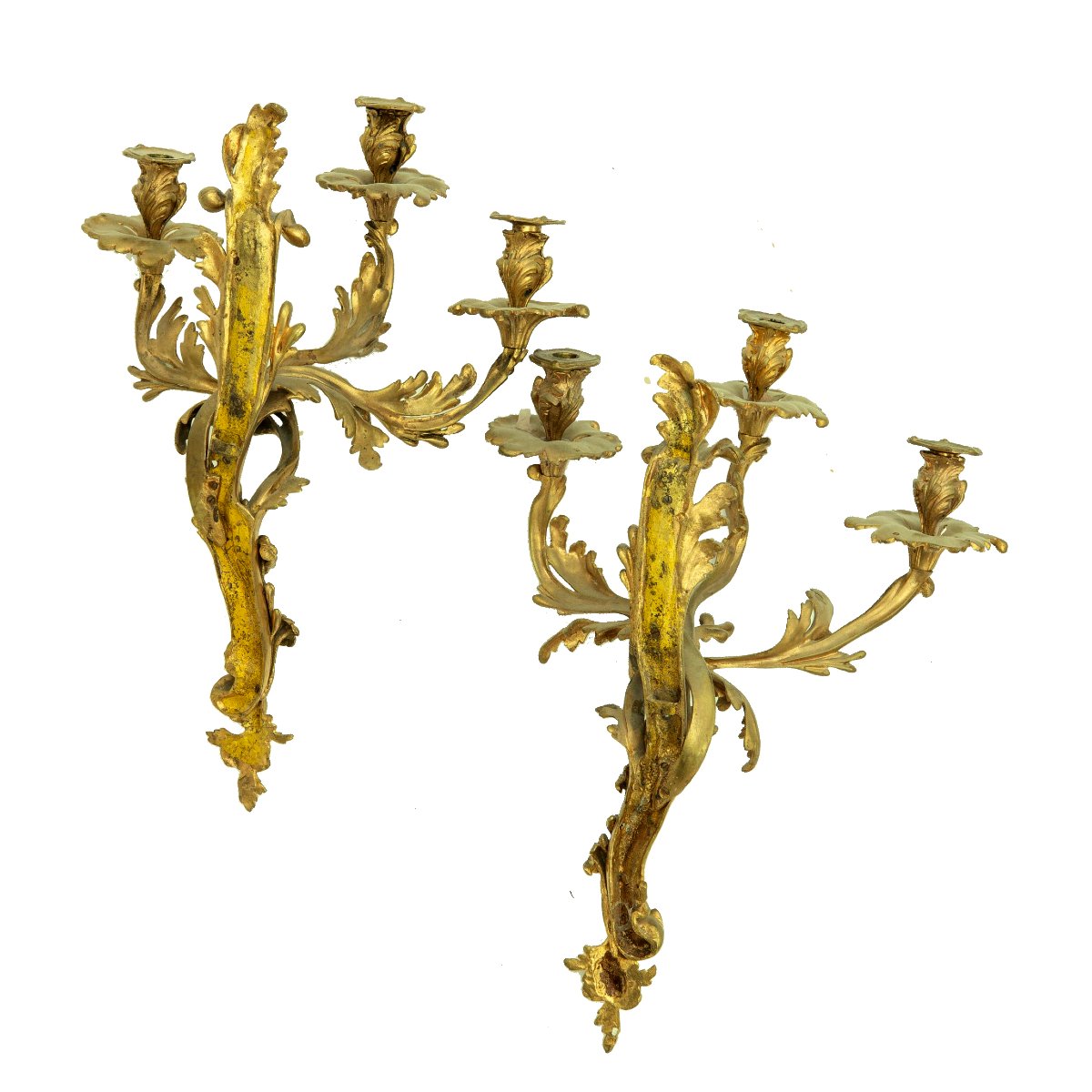 Pair Of Louis XV Wall Lights, 19th Century. H. 60 Cm (!!!)-photo-5