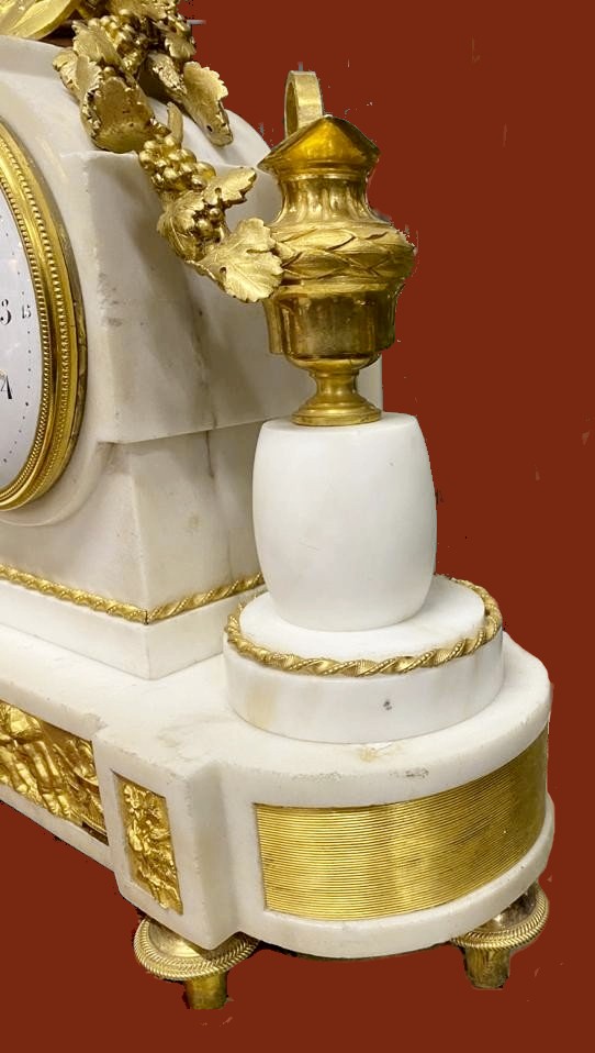 Louis XVI Clock Circa 1780 Dial Signed Grebert A Paris H. 50 Cm-photo-2