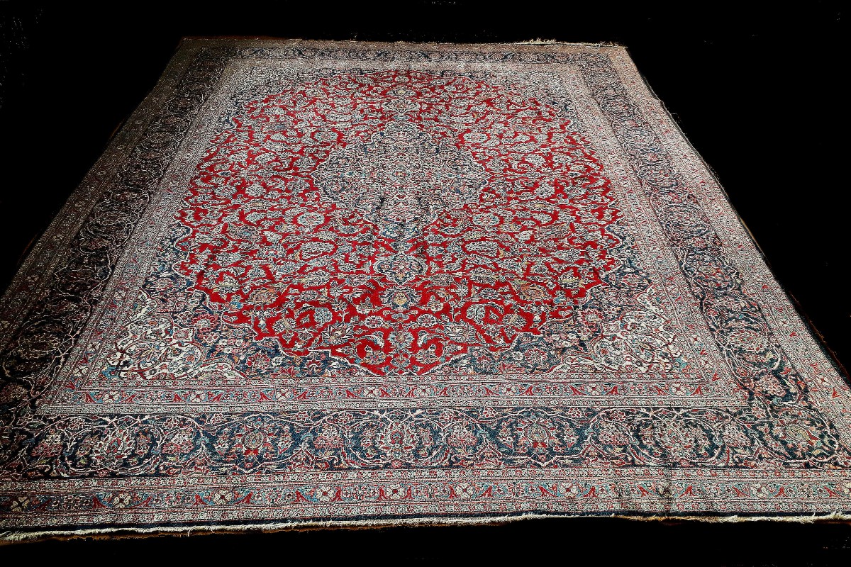 Kashan Rug, Antique, About 70-80 Years Old, Plant Colors, 290 X 314 Cm-photo-2