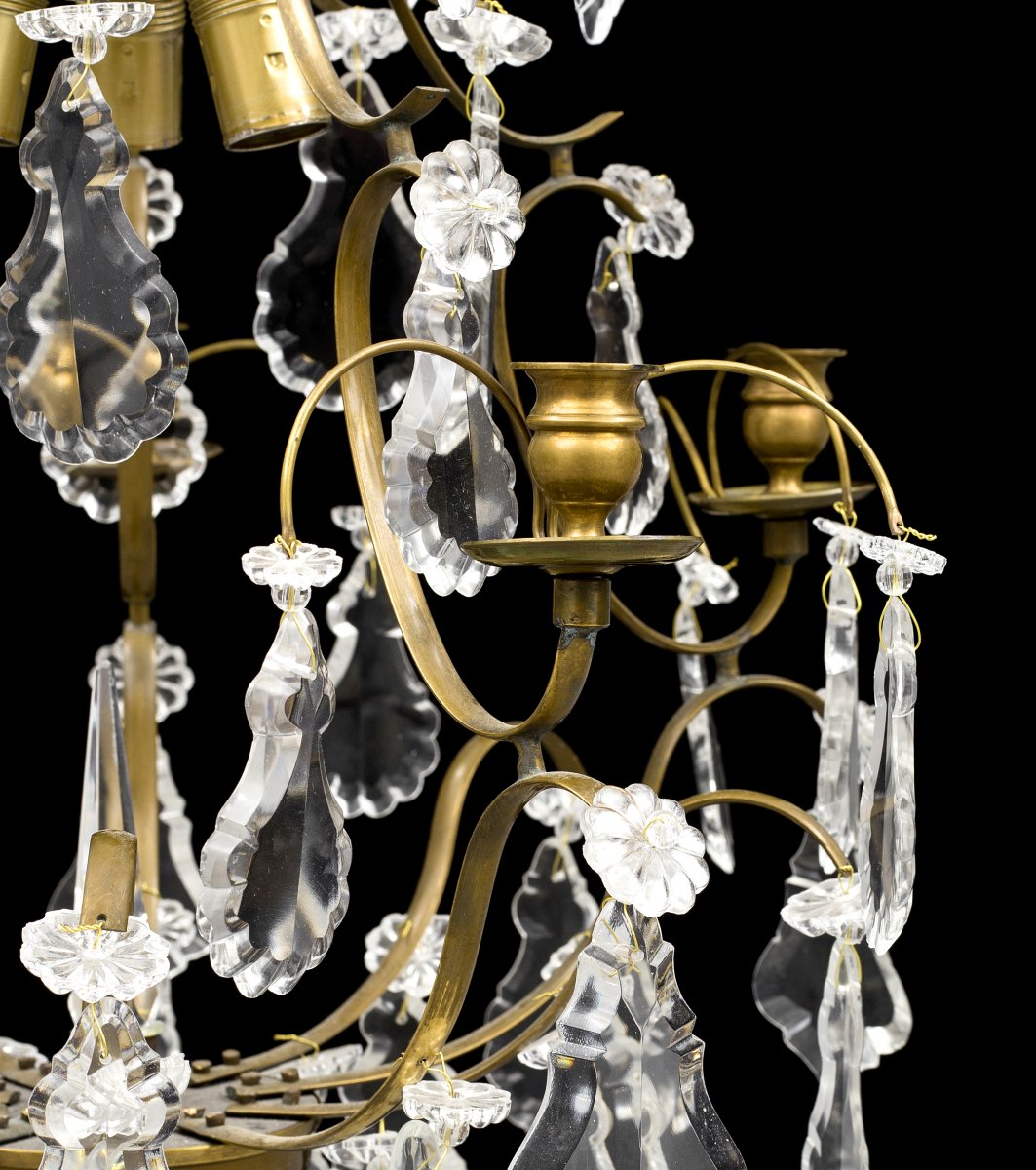 LUSTRE DE CRISTAL Louis XIV Dernier quart du XIXe siècle  H. 80 cm-photo-3