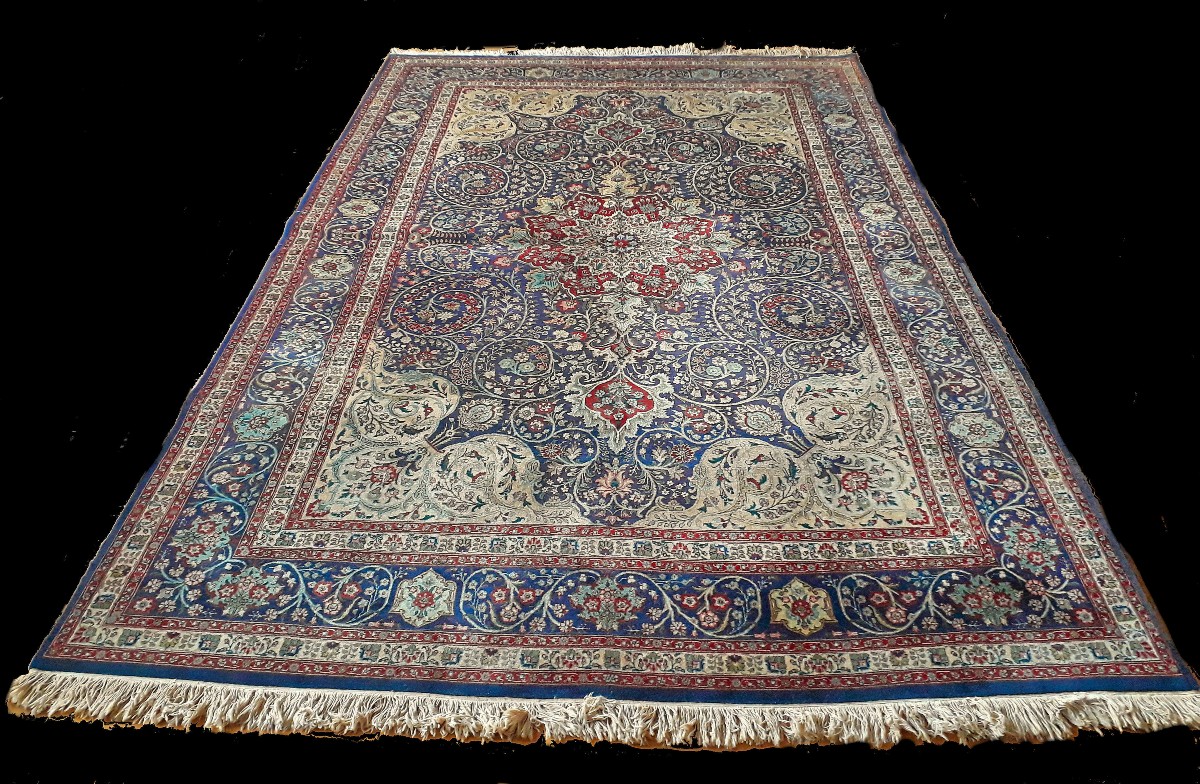 Tapis Tabriz signé Laine 60-70 ans 206 cm x 302 cm
