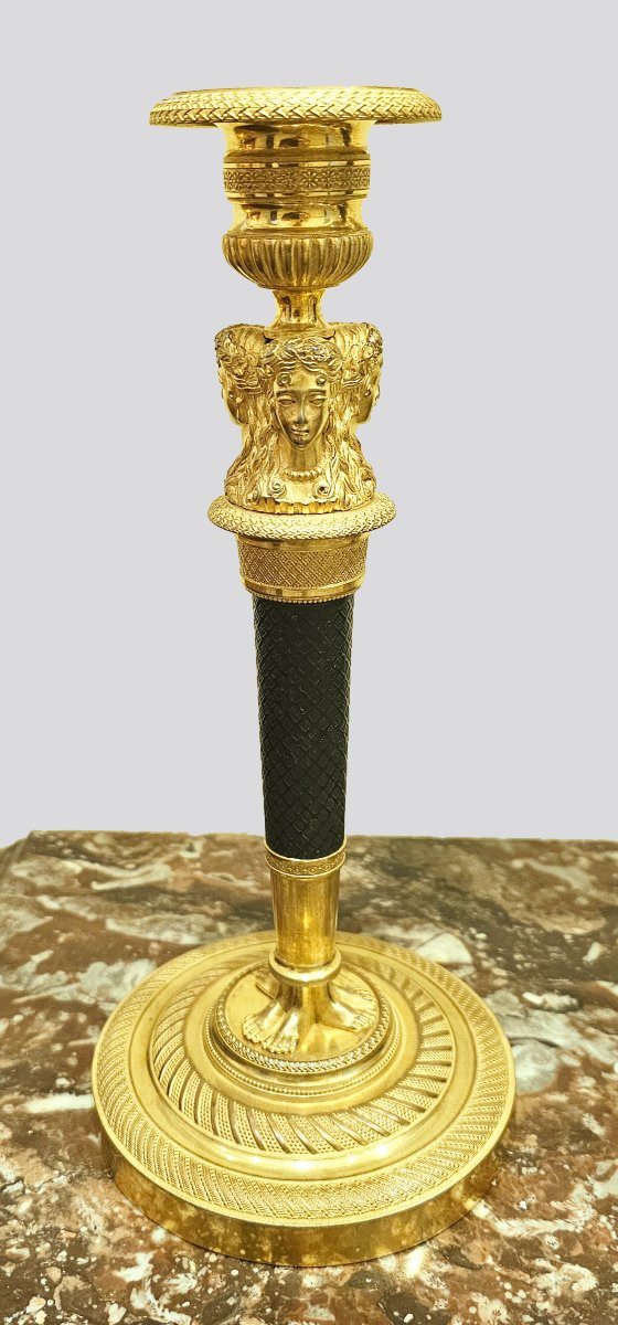 Pair Of Empire Candlesticks Circa 1810 Claude Galle H. 26.5 Cm Claude Galle (1759-1815) -photo-4