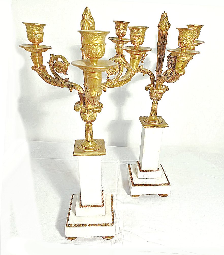 Empire Candelabra Circa 1800 H. 43 Cm, D. 23 Cm  -photo-3