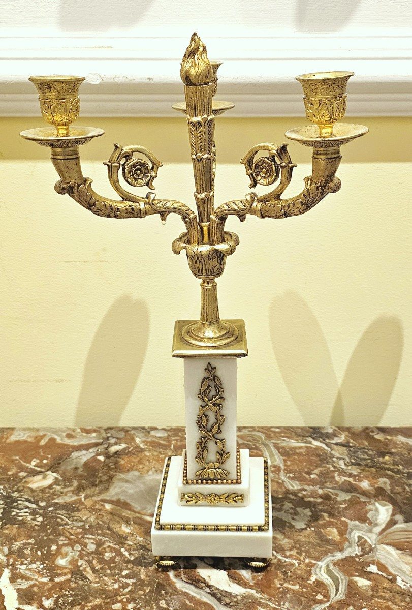 Empire Candelabra Circa 1800 H. 43 Cm, D. 23 Cm  -photo-4