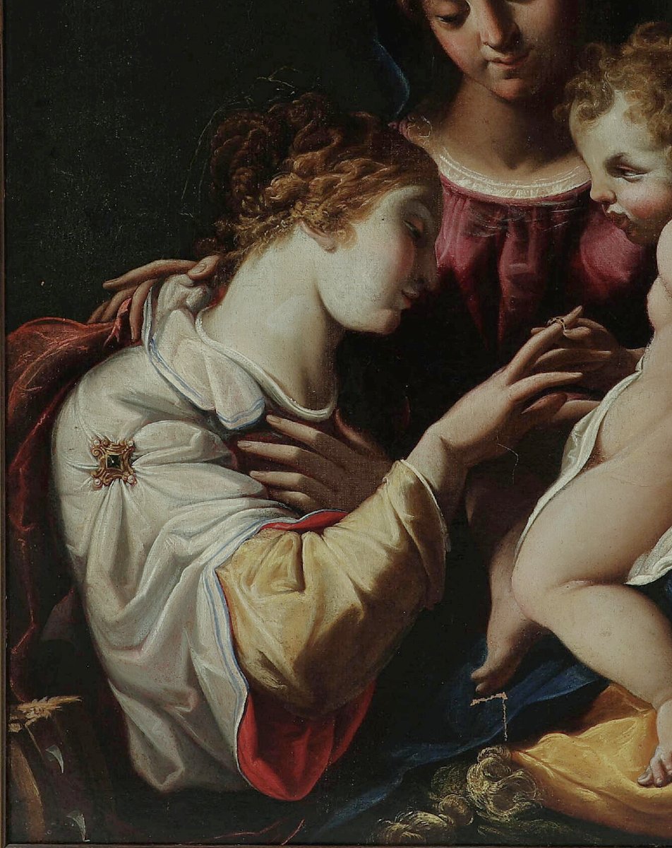 Antiveduto Gramatica (ou Grammatica) (1571 -1626 ) Le mariage mystique de sainte Catherine-photo-3