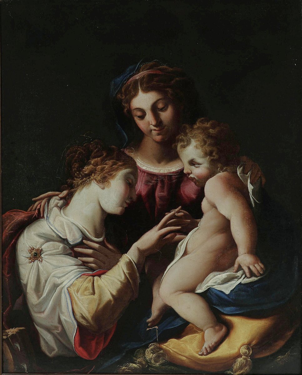 Antiveduto Gramatica (ou Grammatica) (1571 -1626 ) Le mariage mystique de sainte Catherine-photo-4