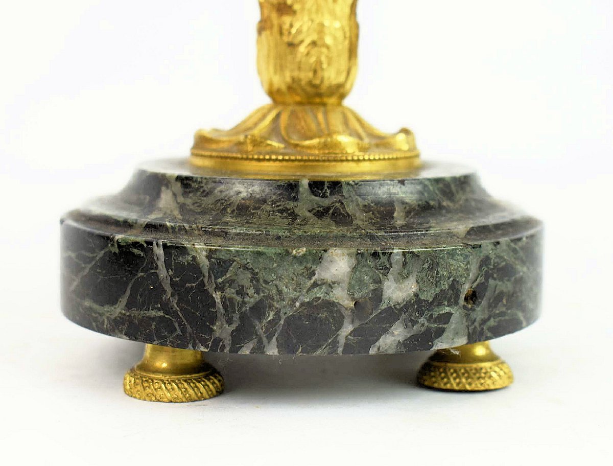 Bougeoirs Candelabres Empire vers 1800  H. 27 cm, L. 19 cm -photo-2