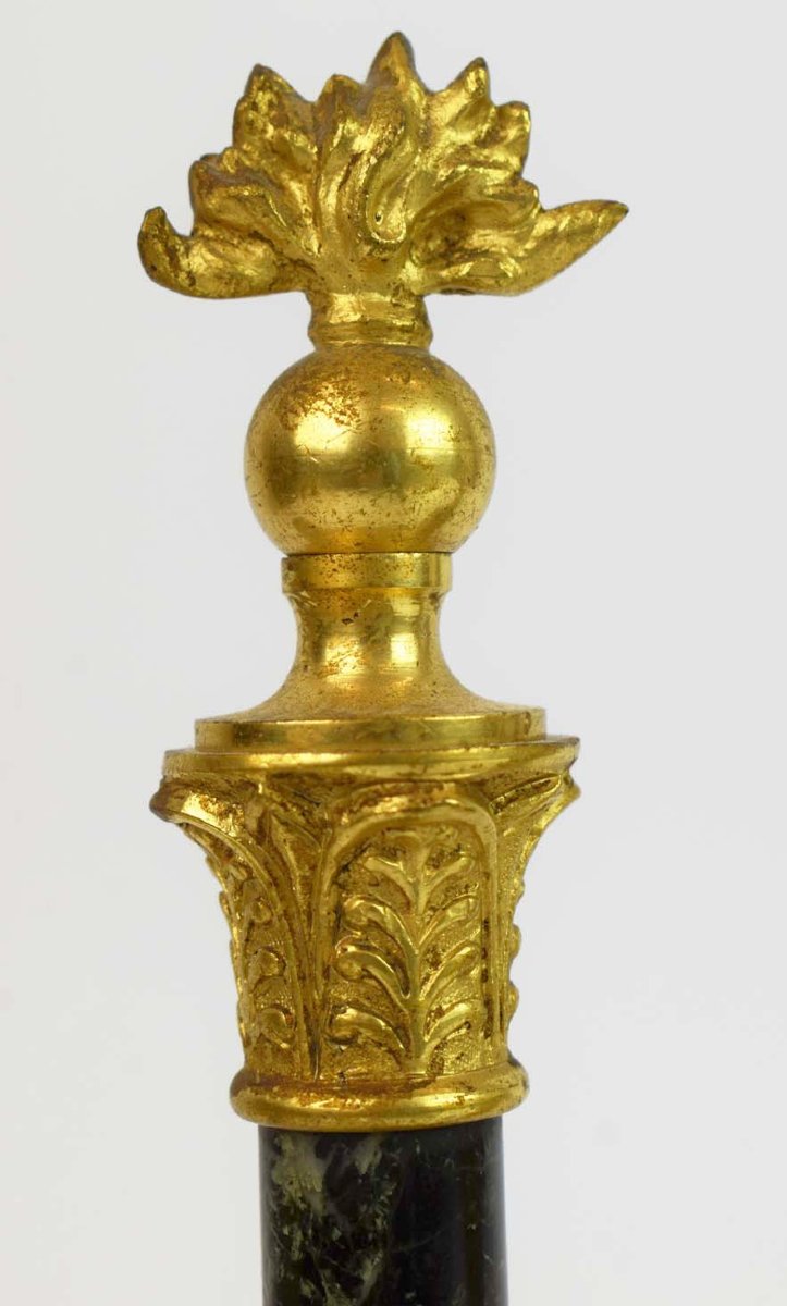 Bougeoirs Candelabres Empire vers 1800  H. 27 cm, L. 19 cm -photo-4