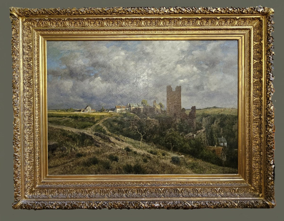 Heinrich Hartung (1851-1919) Large Ideal Landscape Of The Eifel With Approaching Storm -photo-4
