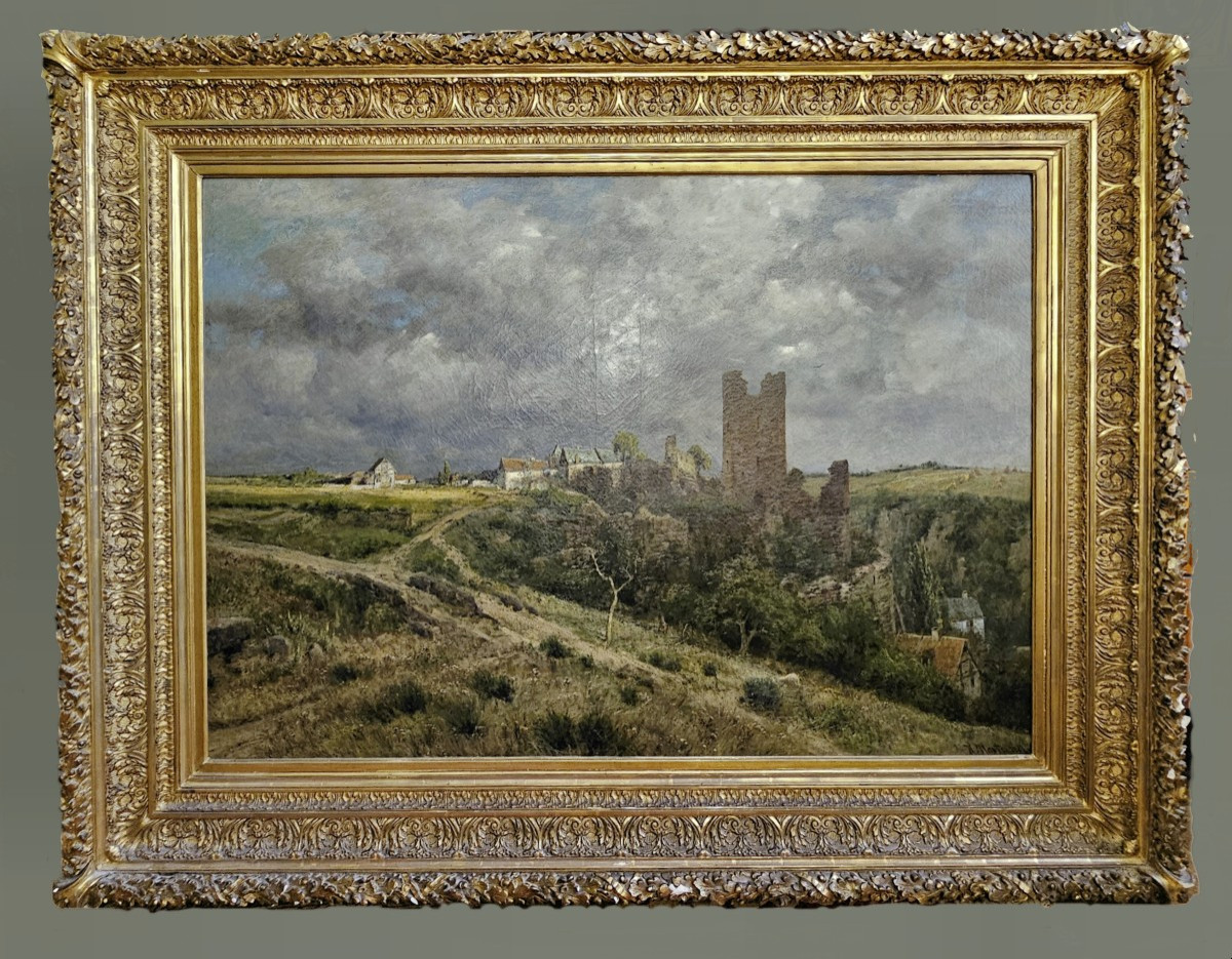 Heinrich Hartung (1851-1919) Large Ideal Landscape Of The Eifel With Approaching Storm 