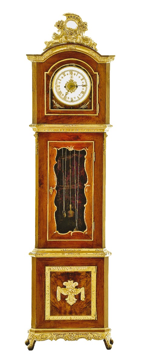 Horloge de parquet Louis XV vers 1750 Danemark Mathias Ortmann (1692 - 1757) 