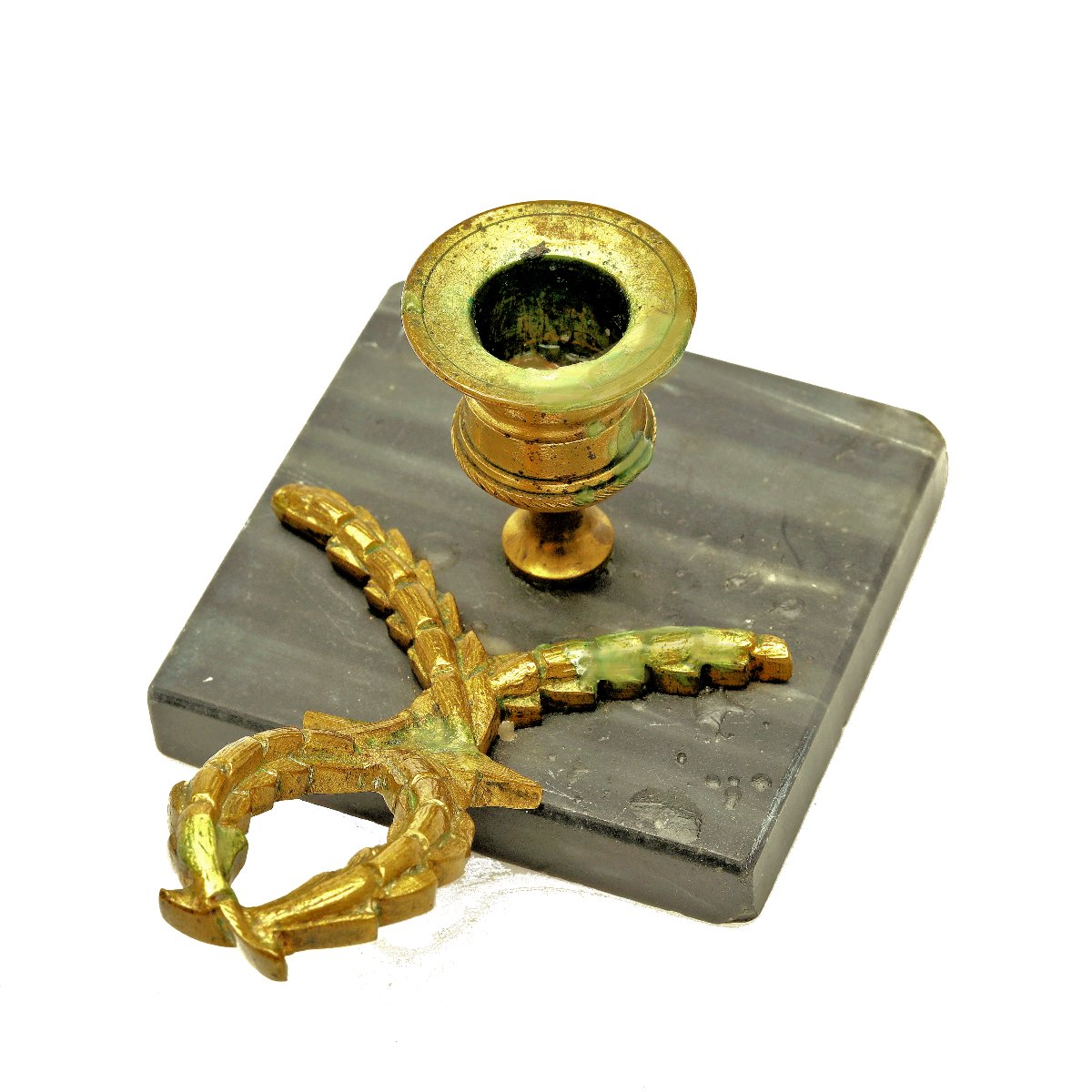 Paire de bougeoirs  Empire vers 1820  H.7 cm, 14 cm x 9 cm -photo-2