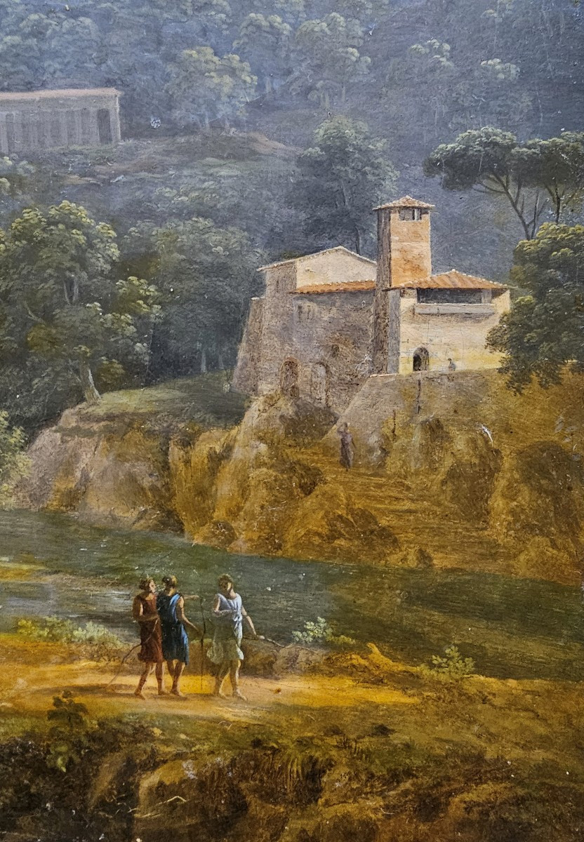 Jean-Victor BERTIN (1767–1842)  Paysage (vue en Italie) vers 1815  Expertise Francois Marandet-photo-4