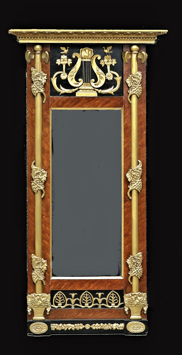 Miroir Suède Empire  vers 1810   115 cm x 60 cm  