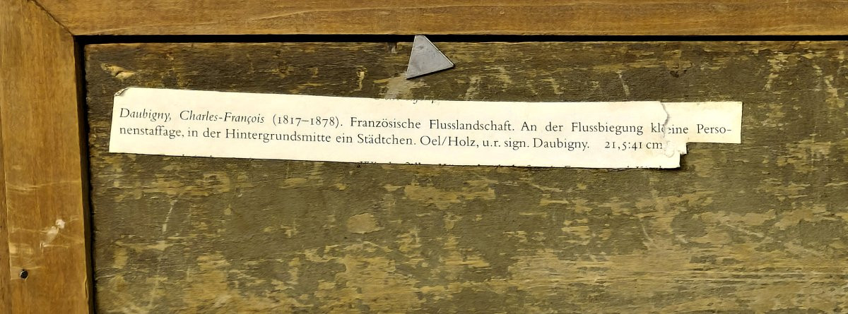 Charles François Daubigny (1817-1878) River Landscape With Washerwoman - Signed "daubigny"-photo-1