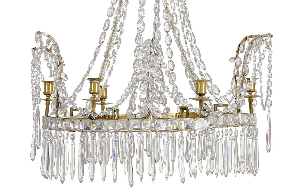 Lustre  Louis XVI vers 1790  H. 90 cm, D. 75 cm. -photo-2