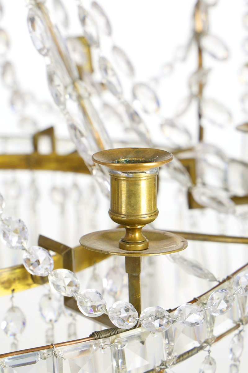 Lustre  Louis XVI vers 1790  H. 90 cm, D. 75 cm. -photo-3