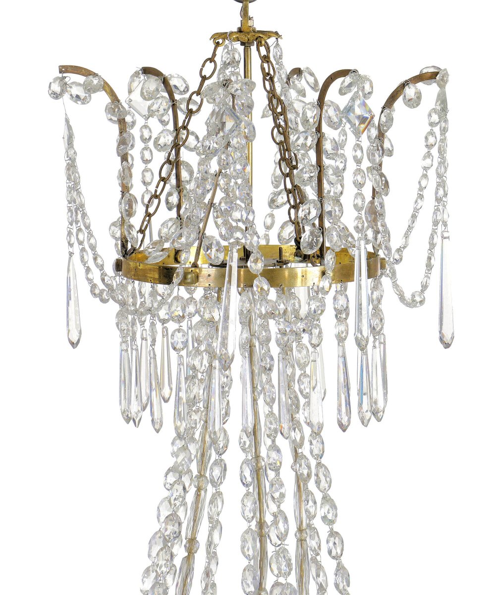 Lustre  Louis XVI vers 1790  H. 90 cm, D. 75 cm. -photo-4