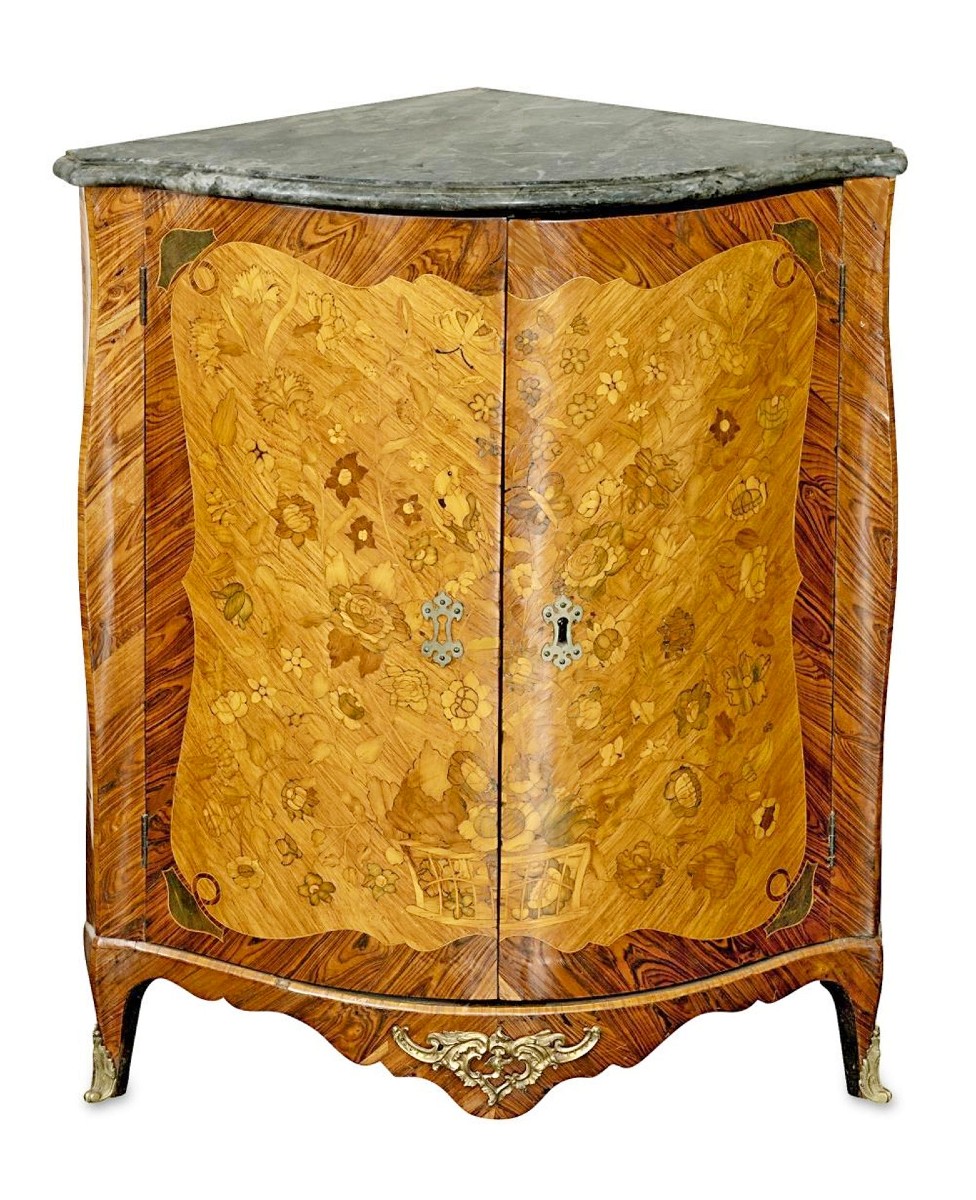 Louis XV Corner Cabinet, Circa 1760, Stamped F.bury Ferdinand Bury 1740-1795