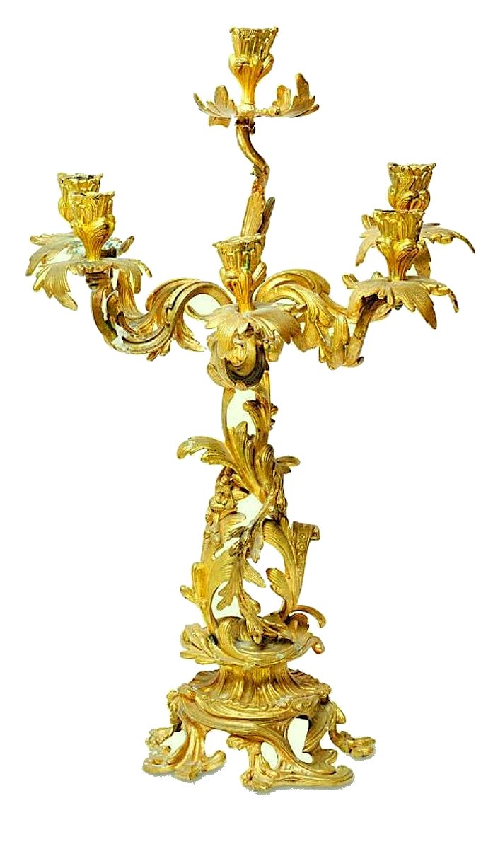 Candélabres Paire Louis XV   H. 62 cm. -photo-2