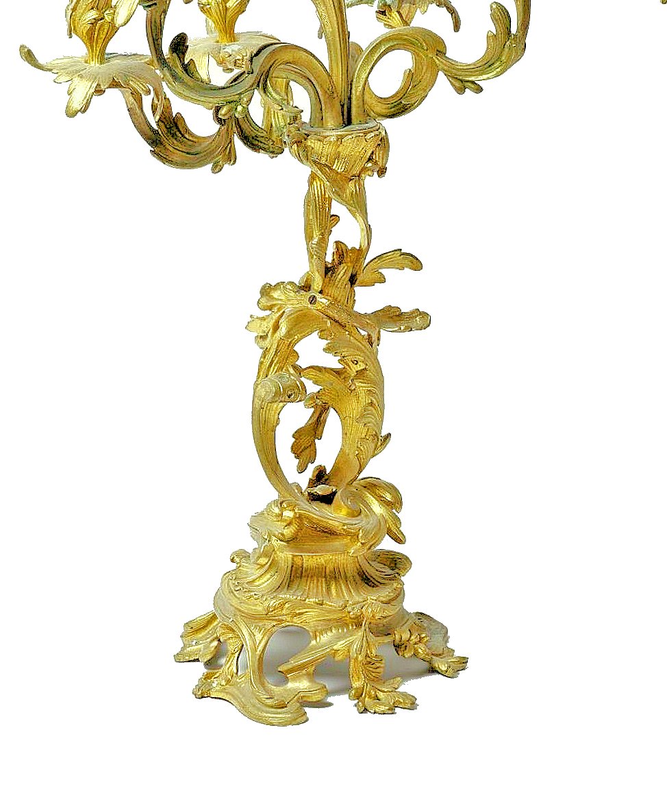 Candélabres Paire Louis XV   H. 62 cm. -photo-1