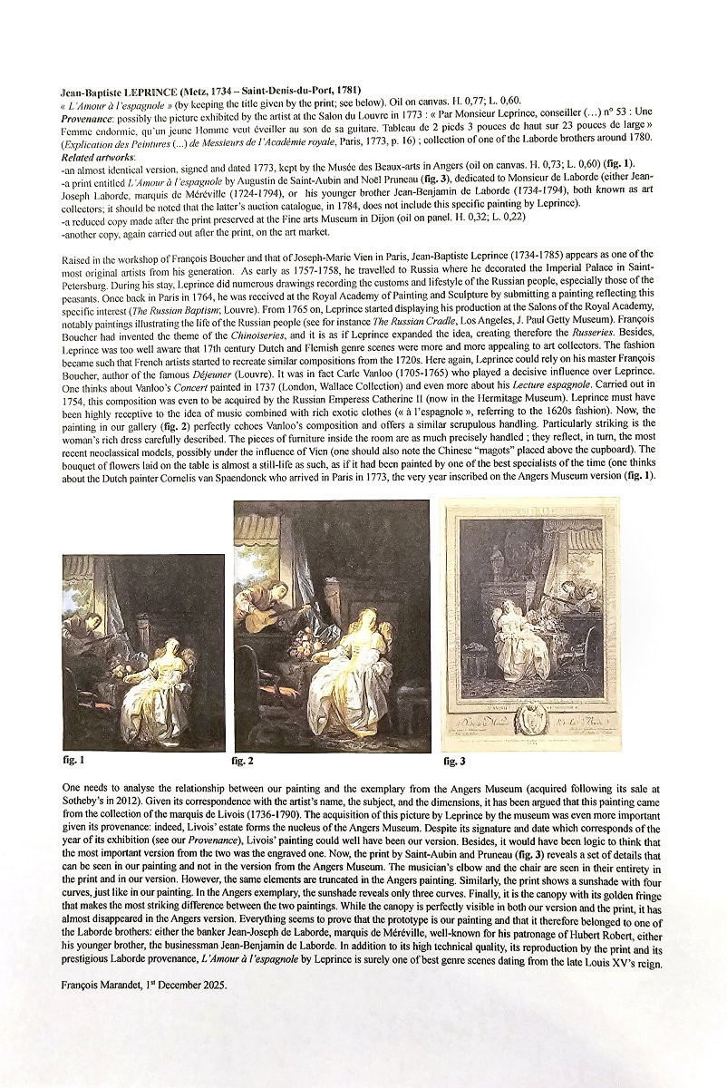 Jean-baptiste Leprince (1734–1781) Love In The Spanish Style - Expertise By Francois Marandet-photo-3