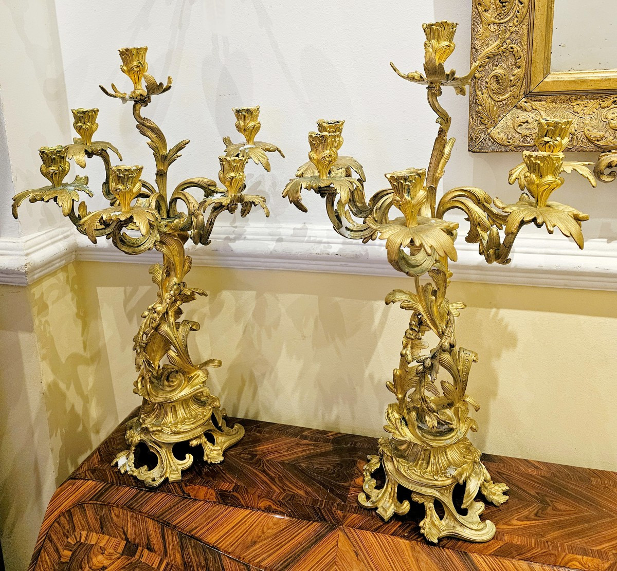 Candélabres Paire Louis XV   H. 62 cm. estampillée AAA