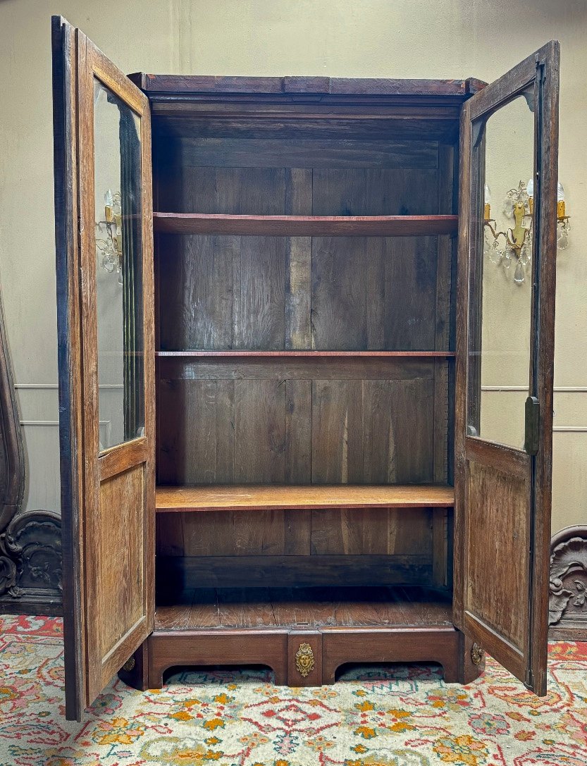 Bibliothèque Louis XIV vers 1700  H. 205 cm, L. 136 cm, P. 46 cm -photo-4