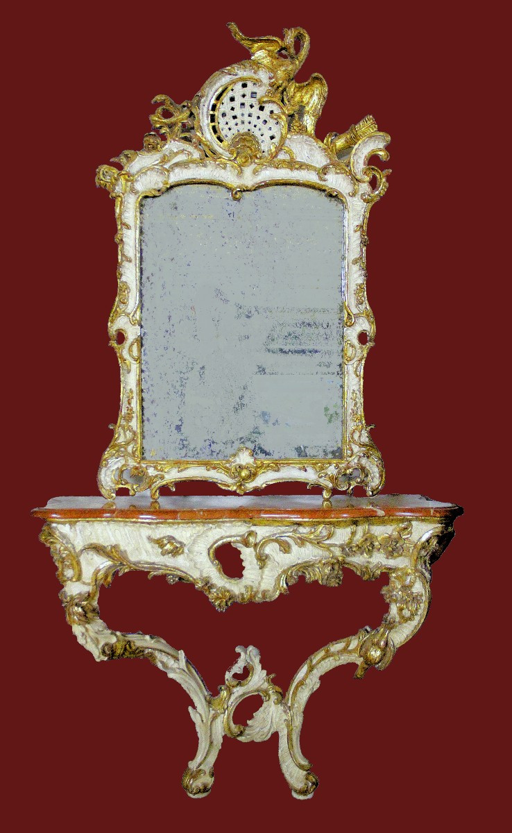 Console à miroir Johann Michael Hoppenhaupt l'Ancien (1709 – 1769)  Berlin/Potsdam, vers 1755