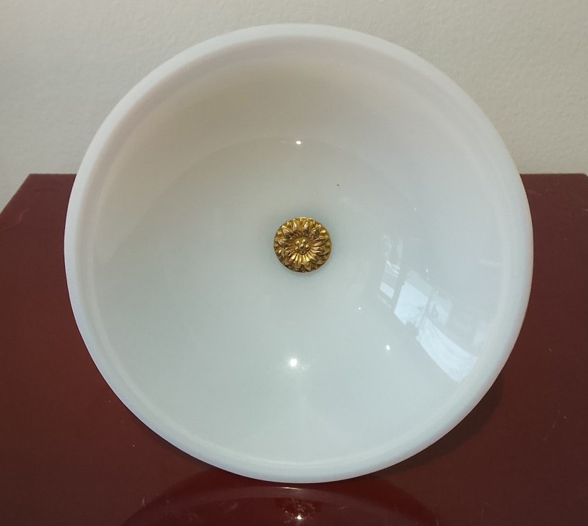 Tazza Coupe Verre opalin Empire vers 1820  H. 15,5 cm. D. 13 cm ou 9,5 cm -photo-4