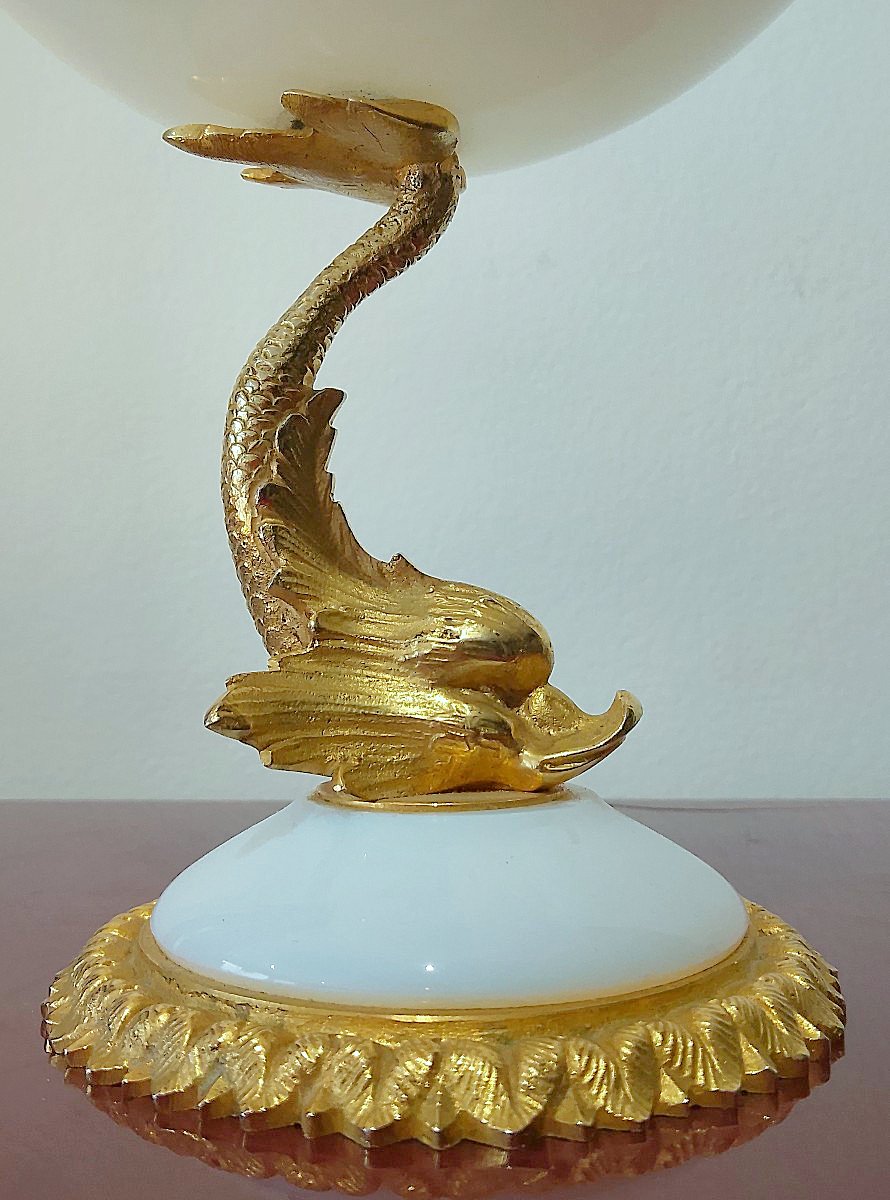 Tazza Coupe Verre opalin Empire vers 1820  H. 15,5 cm. D. 13 cm ou 9,5 cm -photo-1