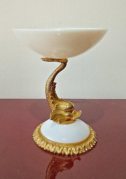 Tazza Coupe Verre opalin Empire vers 1820  H. 15,5 cm. D. 13 cm ou 9,5 cm -photo-3