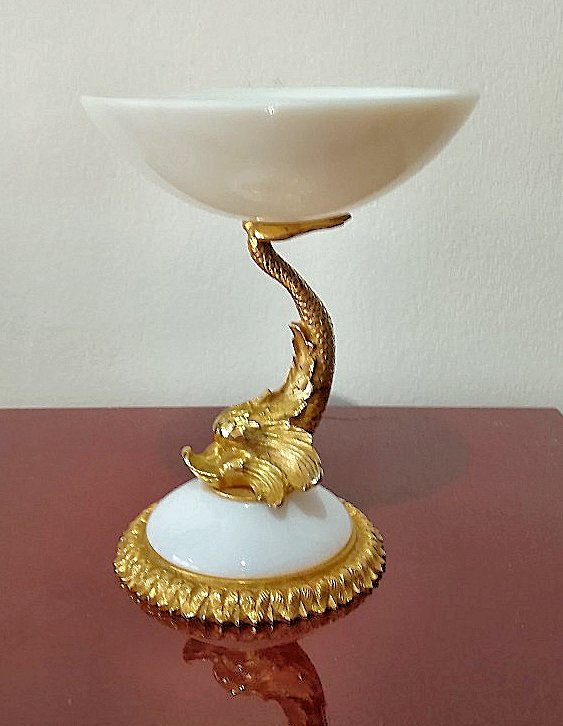 Tazza Coupe Verre opalin Empire vers 1820  H. 15,5 cm. D. 13 cm ou 9,5 cm -photo-4