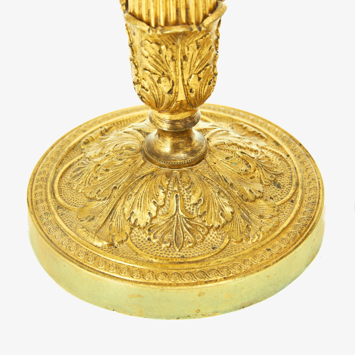 Empire Style Candlesticks Circa 1820, 24 Cm High, Gilt Bronze-photo-2