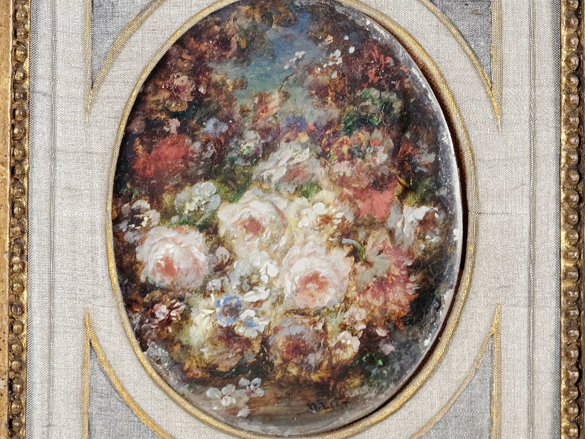 Narcisse Virgilio Díaz de la Peña 1807 – 1876  Paire de natures mortes florales Paires  signées-photo-4