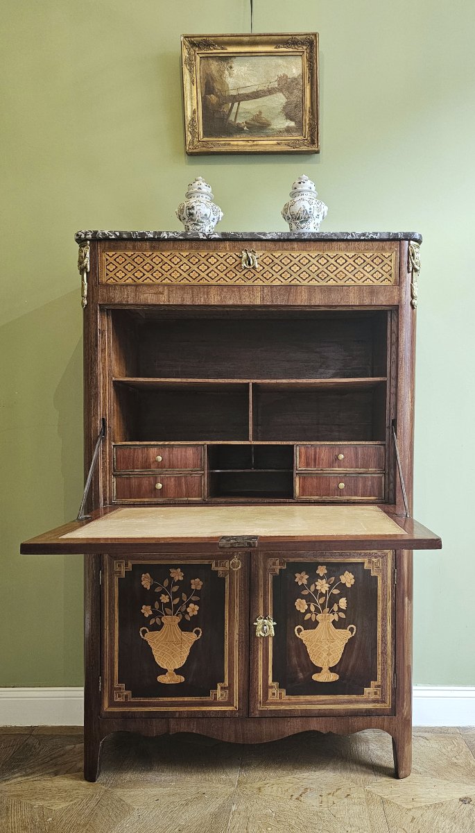 Secrétaire à abattant Louis XVI vers 1780 -photo-4