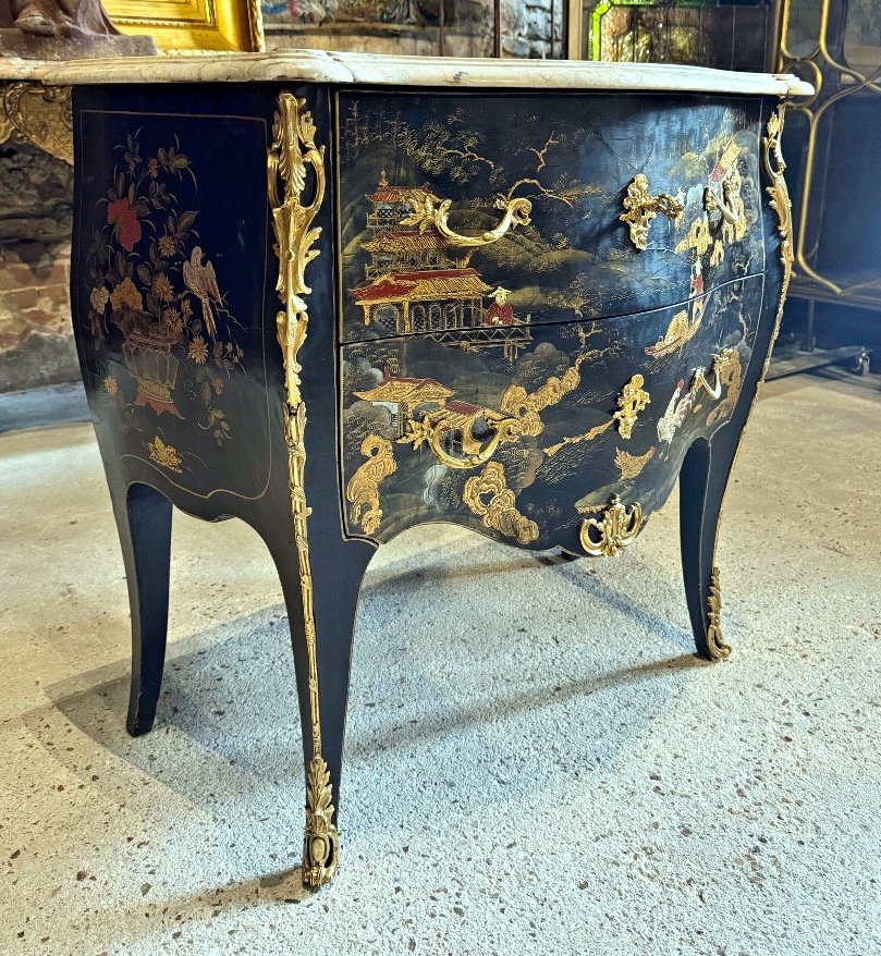 Commode Louis XV vers 1750 Laque de Coromandel Attribuée à Adrien Delorme -photo-2