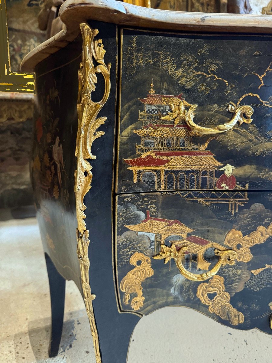 Commode Louis XV vers 1750 Laque de Coromandel Attribuée à Adrien Delorme -photo-2
