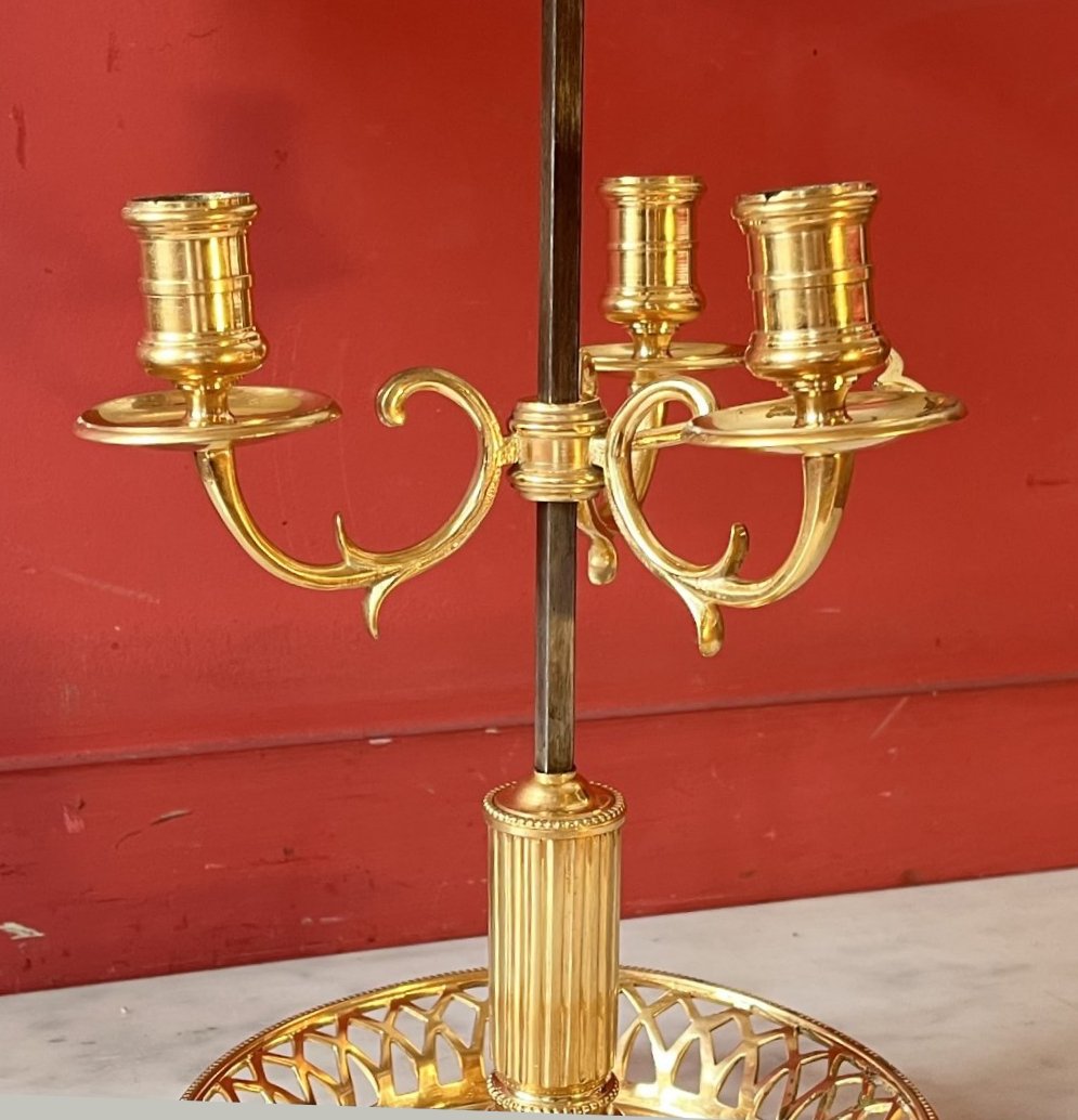 Louis XVI Bouillotte  Desk Lamp , Ca. 1790   H. 64.5 Cm, D. 40 Cm -photo-3