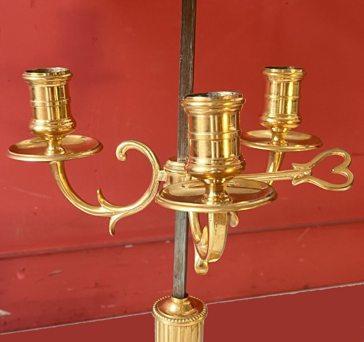 Louis XVI Bouillotte  Desk Lamp , Ca. 1790   H. 64.5 Cm, D. 40 Cm -photo-5
