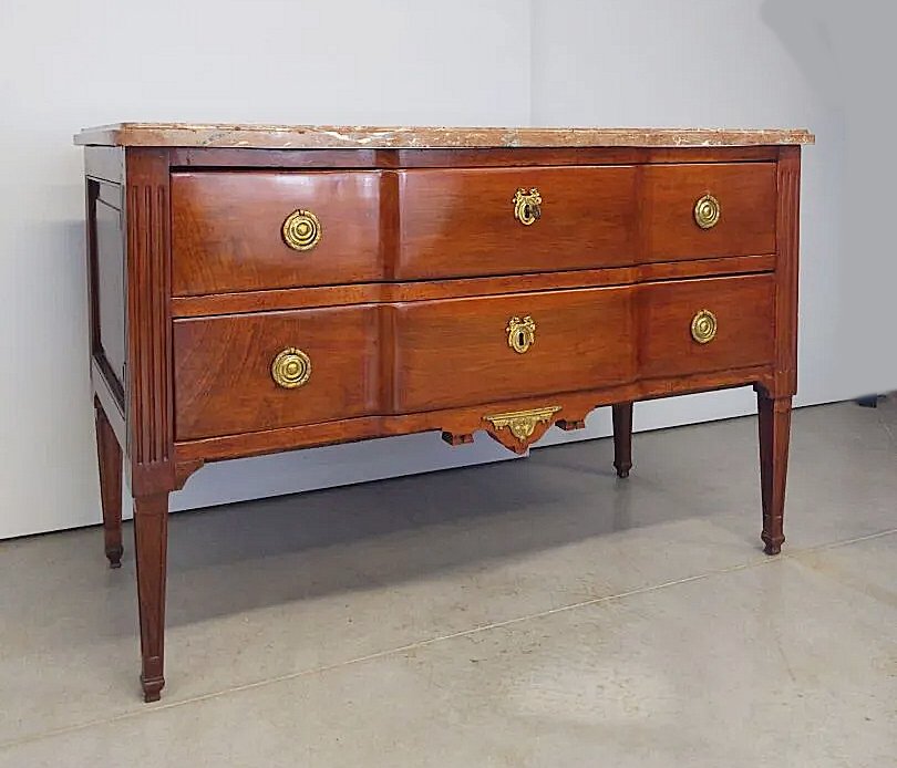 Louis XVI Mahogany Chest Of Drawers, Ca. 1790, Attributed To Joseph Canabas -photo-2