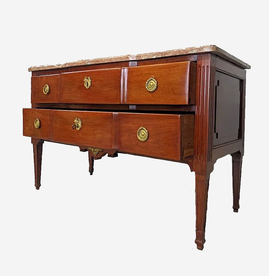 Louis XVI Mahogany Chest Of Drawers, Ca. 1790, Attributed To Joseph Canabas -photo-3