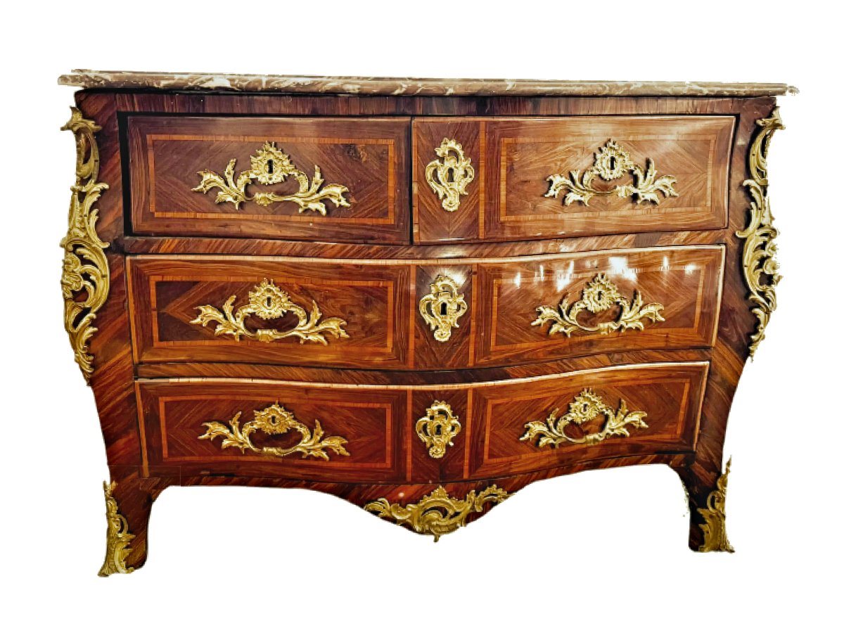 Commode Louis XV vers 1760 estampillée J. SCHMITZ  Joseph Schmitz Maître le 18 juin 1761 -photo-2
