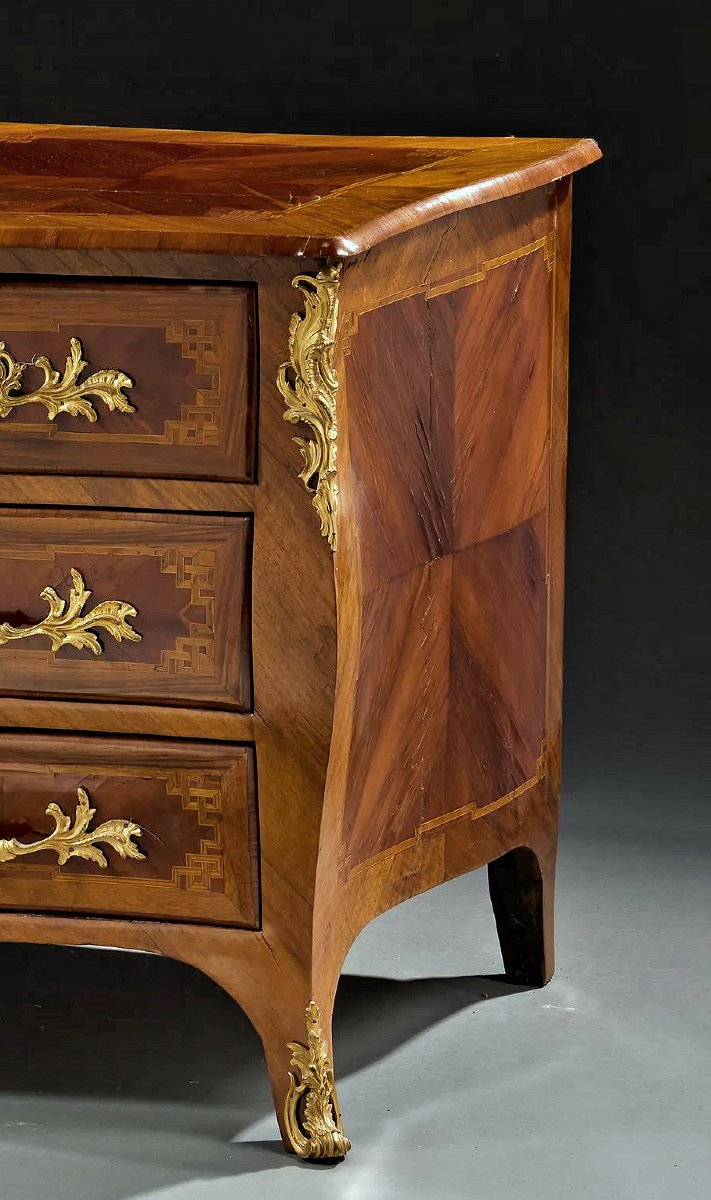 Rococo Chest Of Drawers, Germany, Dresden, C. 1765, Louis XV Style; H. 80 Cm, W. 129 Cm, D. 61 Cm -photo-2
